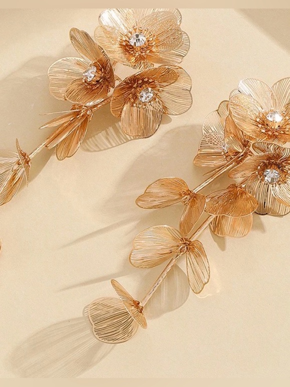 Zara Princess Kate Earrings Rose Gold Floral Cascade Earrings - Picture 9 of 9